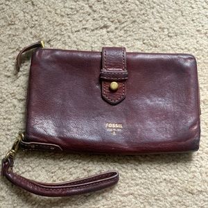 Fossil Leather Wristlet Wallet